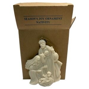 Vintage Avon 1997 Seasons Joy Ornament Nativity Cream Color Small